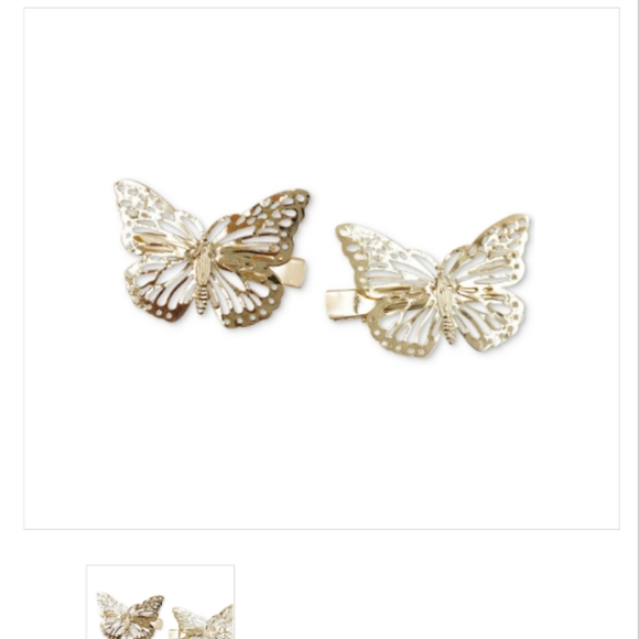 INC 2-Pc. Gold-Tone Butterfly Hair Clip Set - Picture 3 of 5